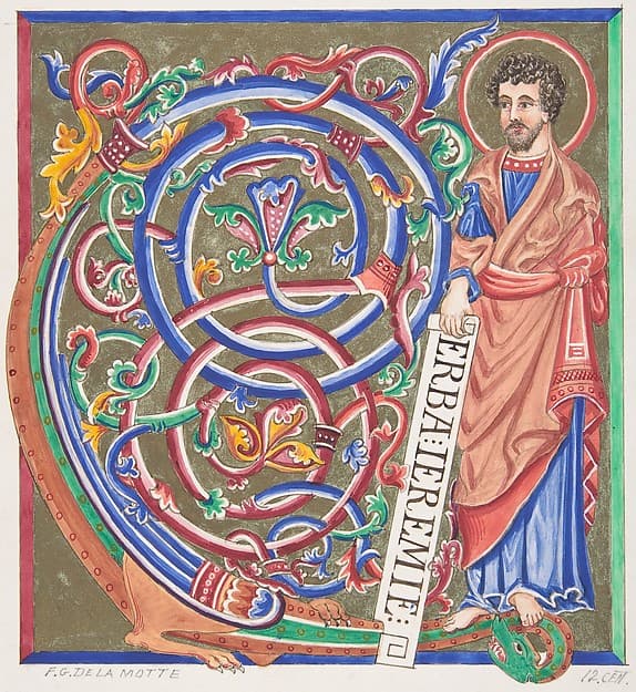 Illuminated Initial and Saint — Freeman Gage Delamotte