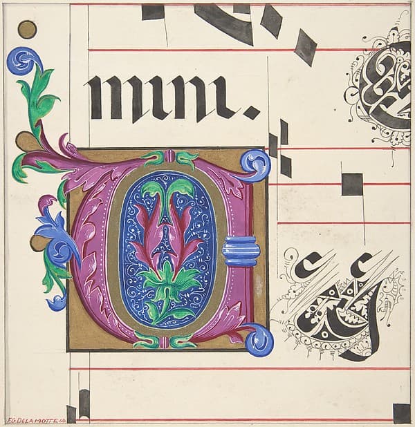 Illuminated Initial from Hymnal — Freeman Gage Delamotte
