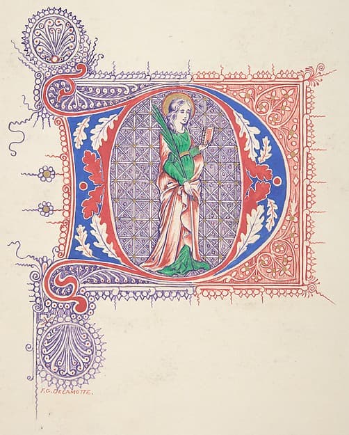 Illuminated Initial "D" — Freeman Gage Delamotte