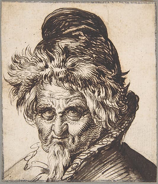 Head of a Bearded Man Wearing a Cap — Jacques de Gheyn II