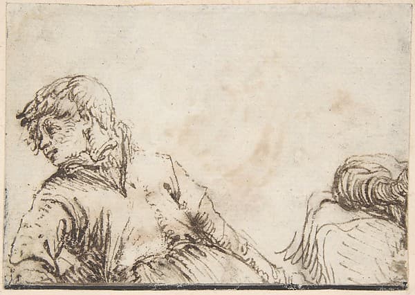 Study of a Youth with his Head Turned to the Left and Leaning on his Right Elbow — Jacques de Gheyn II
