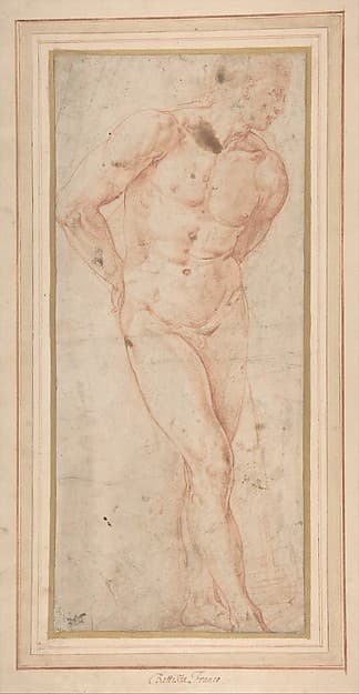Standing Male Nude with Hands behind Back — Battista Franco