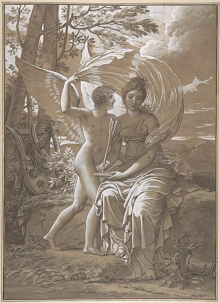 The Muse Erato Writing Verses Inspired by Love — Charles Meynier