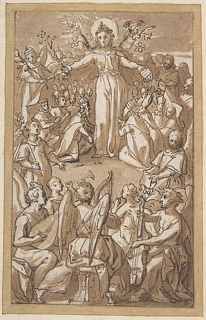 The Virgin Surrounded by Angels and Representatives of Secular and Ecclesiastical Authorities — Pieter de Jode I