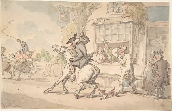Dr. Syntax with a Balky Horse Before an Inn — Thomas Rowlandson