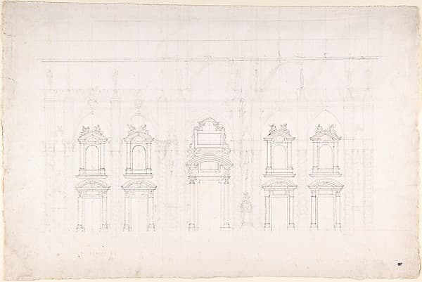 Detail study for the façade of Milan cathedral — Luigi Vanvitelli