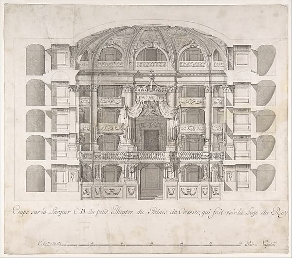 Transverse Section of the Small Theater in the Palace of Caserta with a View Towards the Royal Box — Luigi Vanvitelli