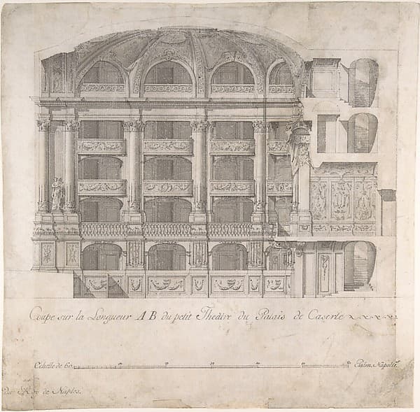 Longitudinal Section of the Small Theater in the Palace at Caserta — Luigi Vanvitelli