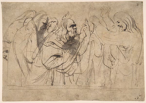Christ and the Pharisees; verso; Christ and a Pharisee — Anthony van Dyck