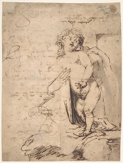 Study of the Christ Child and the Hand of the Madonna.  Verso; Profile of a Man — Anthony van Dyck