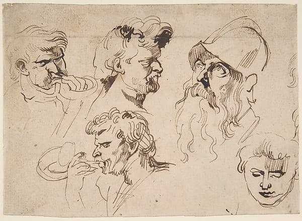 Sheet of Studies of Heads — Anthony van Dyck