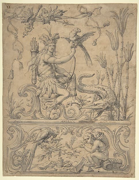 Allegory of America, from the Four Continents — Godfried Maes