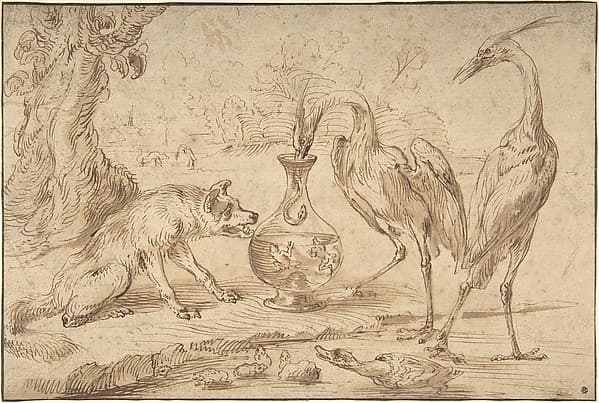 Fox With Two Herons — Frans Snyders