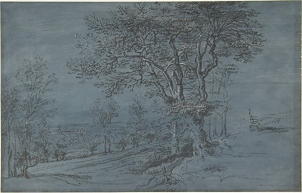 Wooded Landscape with a House by a River — Lucas van Uden