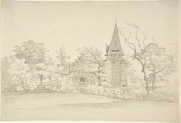 The Aller Church in Sønderjyllands Amt (Denmark), seen from the North — Johan Christian Dahl
