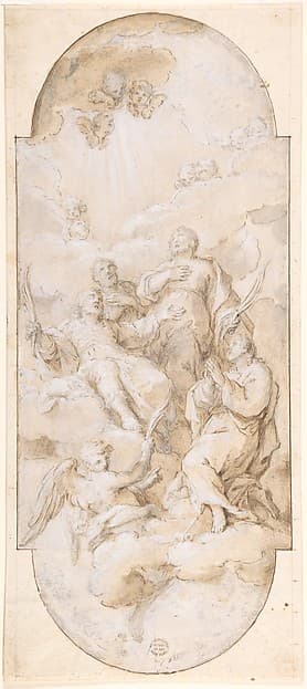 Apotheosis of Four Martyred Saints (Four Crowned Martyrs?) — Antonio Cavallucci