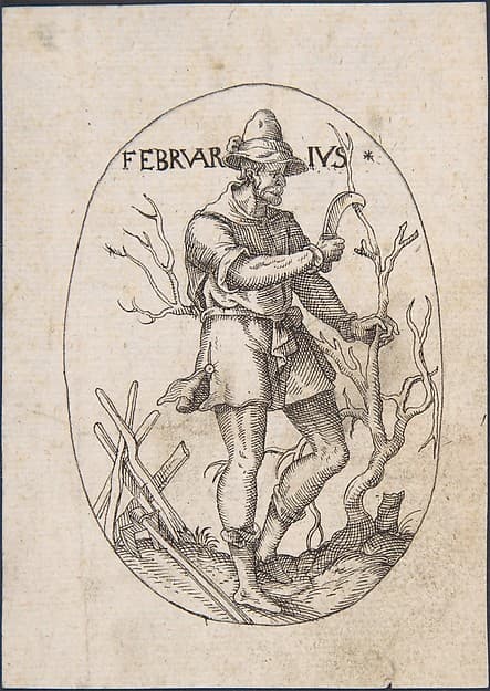 The Month of February: Man Pruning a Tree — Erasmus Hornick