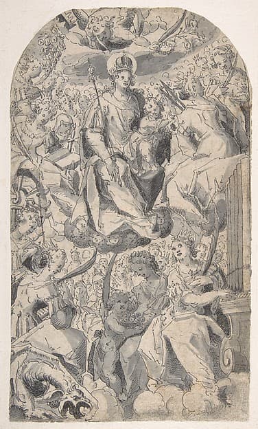 Madonna and Child Surrounded by Female Saints — Joseph Heintz the Younger