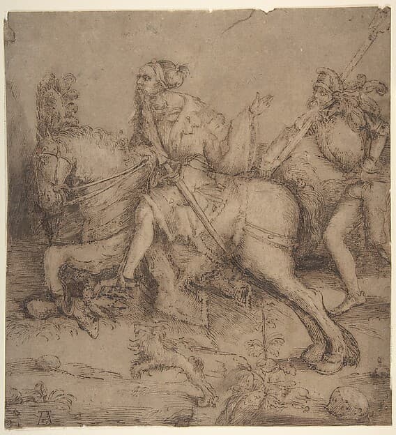 Knight on Horseback and Landsknecht — Albrecht Dürer