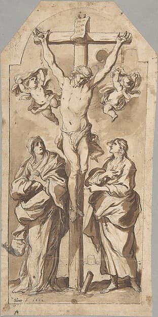 Christ on the Cross Between Mary and Saint John — Johann Christophorus Storer