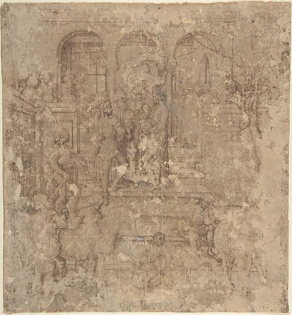 King Herod Receiving the Three Magi — Martin Schongauer