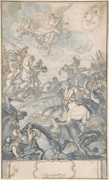 Constantine's Battle at the Milvian Bridge — Georg Philipp Rugendas