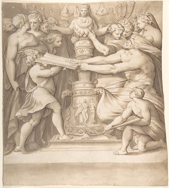 Figures Adoring a Statue of the "Magna Mater" — Joseph Heintz the Elder