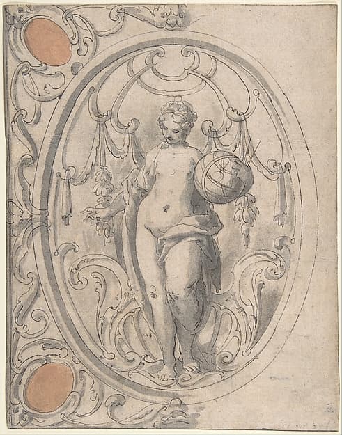 Design for an Ornamental Panel with the Figure of Astronomy — Johann Matthias Kager
