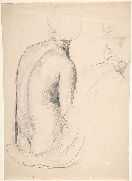 Studies of a Seated Woman from Behind — Eduard Julius Friedrich Bendemann
