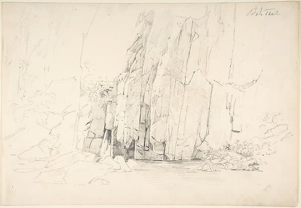 Rocks in the Bode Valley; verso: Small Landscape Studies — Karl Blechen