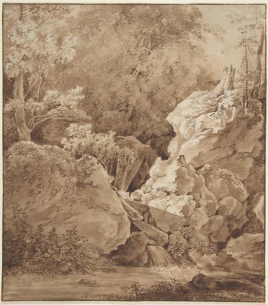 Woodland Scene with Mountain Stream — Johann Georg von Dillis