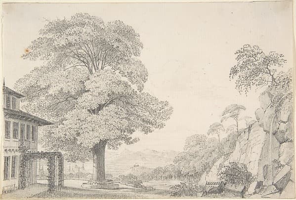 Landscape with a Tree in front of a Villa — Eduard Gaertner
