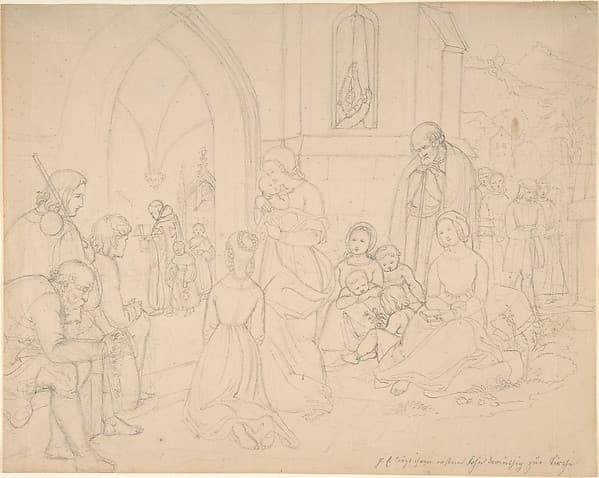 Saint Elizabeth Carrying Her First-born Son to the Church — Ludwig Emil Grimm