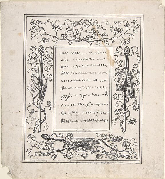 Design for a border with Cymbals and Tambourines — Carl Alexander von Heideloff