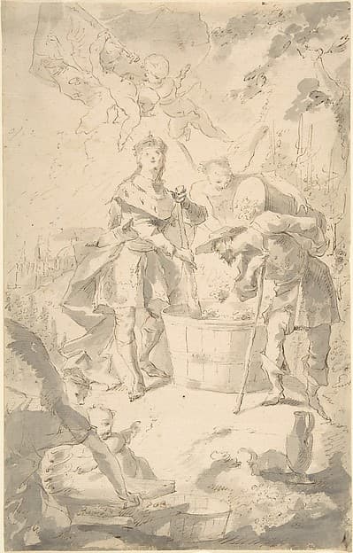 Saint Wenceslas at the Vintage, Attended by Angels and Putti — Franz Anton Maulbertsch