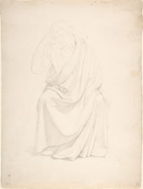 A Drapery Study of a Seated Man — Johann Friedrich Overbeck