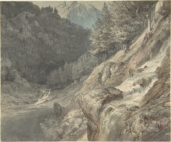 Mountainous Landscape with a River — Johann Wilhelm Schirmer