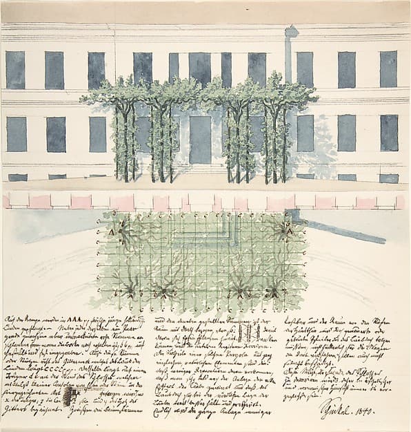 Elevation and Plan of the Façade of a Building — Karl Friedrich Schinkel