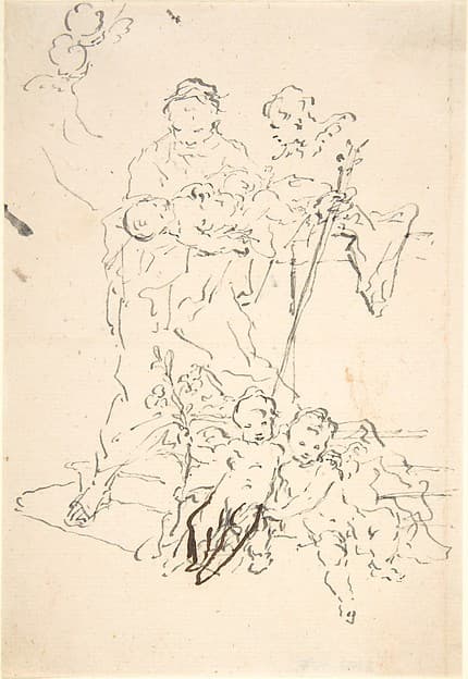 Saint Anthony and the Christ Child Surrounded by Cherubs — Martin Johann Schmidt