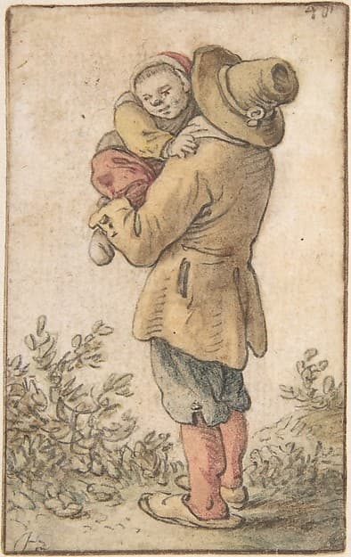 Peasant with Child — Herman Saftleven II