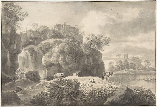 Ideal Landscape with a Shepherd and Cows — Johann Christian Klengel