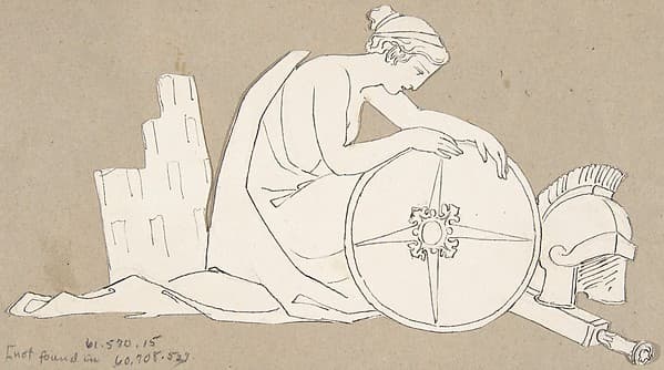 Design for large fireplace white tiles produced in Wedgwood's factory — John Flaxman