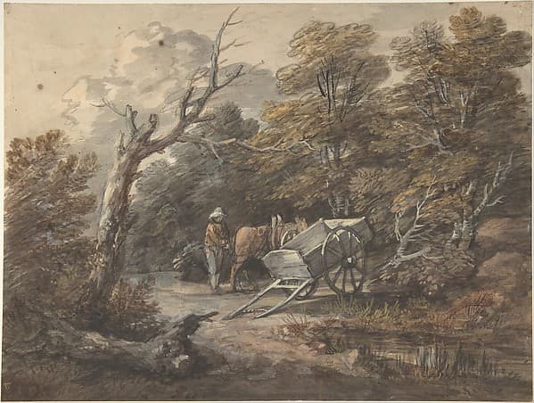 Woodland Scene with a Peasant, a Horse, and a Cart — Thomas Gainsborough