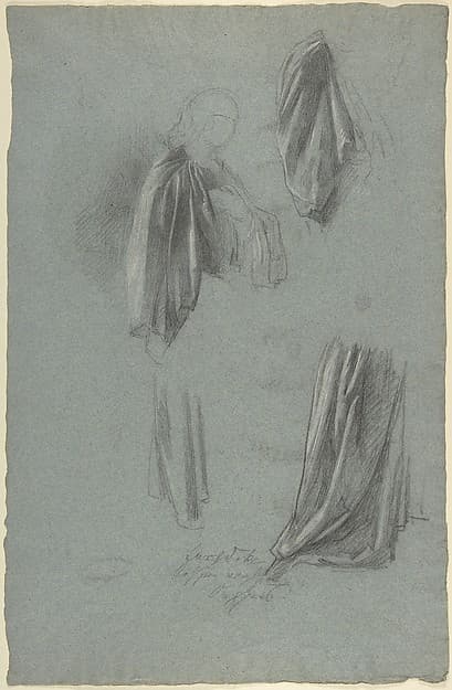 Drapery Studies (recto); Drapery Studies (verso) — Anselm Feuerbach
