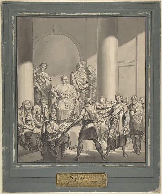 Assembly of Roman Figures, from Regulus, a play by Collin — Franz von Hauslab the Younger