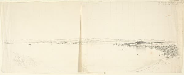 View of a Bay and Mountains — Franz von Hauslab the Younger