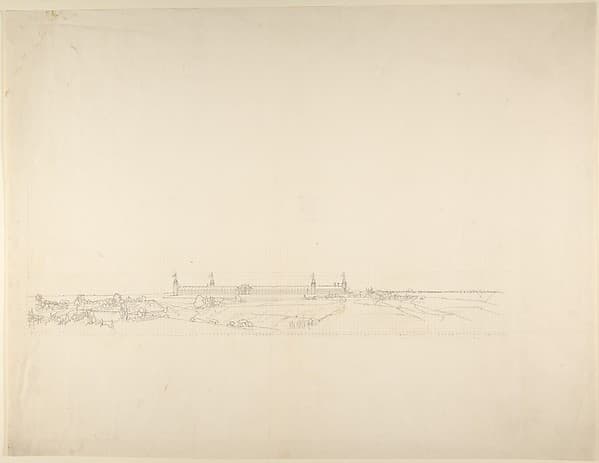 Landscape with a Large Building — Franz von Hauslab the Younger