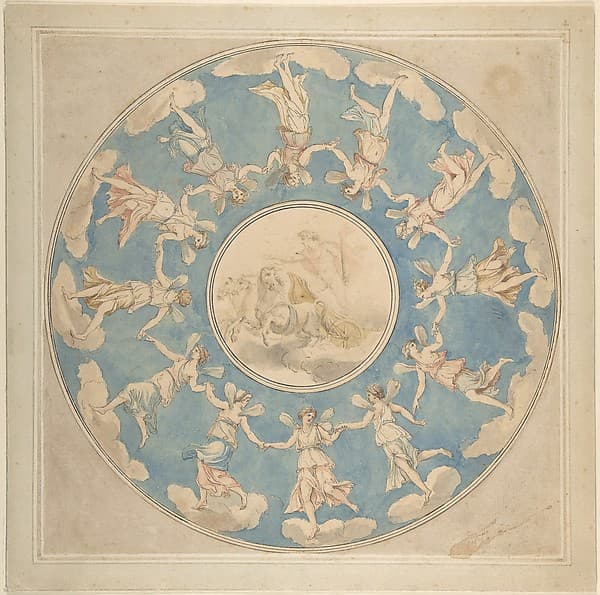 Design for Ceiling: Apollo and the Hours — Angelica Kauffmann