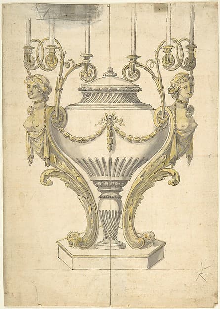 Candelabrum in the form of an Urn Clasped by Carytides and Candle Branches — Henry Holland