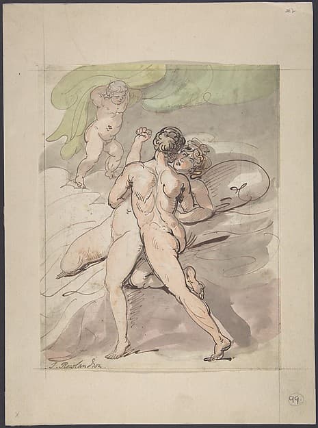 Nude Couple Embracing — Thomas Rowlandson